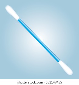 Object illustration utensil flexible rod with cotton swab. Ideal for catalogs, informative and medical guides