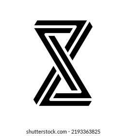 object impossible geometric shape glyph icon vector. object impossible geometric shape sign. isolated symbol illustration