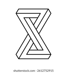 object impossible geometric shape line icon vector. object impossible geometric shape sign. isolated contour symbol black illustration