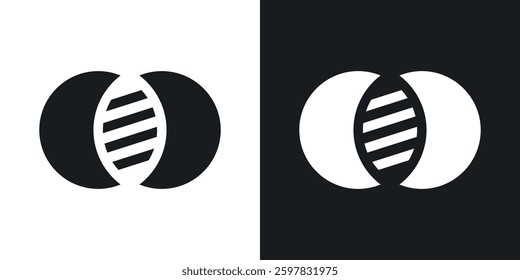 Object intersect icon symbol collection on white background.