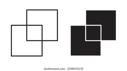 Object intersect vector line icon illustration collection.