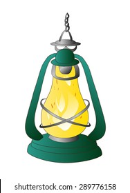 object. kerosene lamp. vector