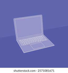Object Laptop WIth theme color blue