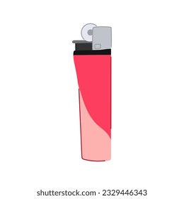 object lighter fire cartoon. light plastic, tool smoke, spark cigarette object lighter fire sign. isolated symbol vector illustration