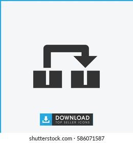 object move icon. Simple filled object move icon. On white background.