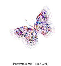 Object multicolored beautiful butterfly
