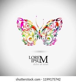 Object multicolored beautiful butterfly
