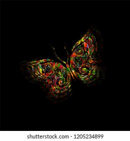Object multicolored beautiful butterfly