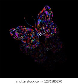 Object multicolored beautiful butterfly