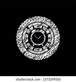 [object Oalarm clock icon with chalkboard texturebject]