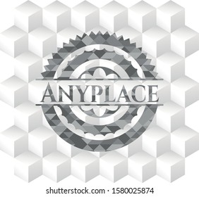 [object OAnyplace grey emblem with geometric cube white backgroundbject]