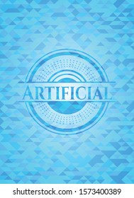[object OArtificial realistic light blue mosaic emblembject]