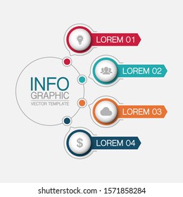 [object Object]Vector infographic diagram, template for business, presentations, web design, 4 options.