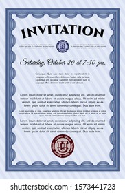 [object OBlue Vintage invitation template. Perfect design. Customizable, Easy to edit and change colors. Printer friendly. bject]