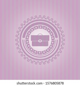 [object Obriefcase icon inside pink emblembject]