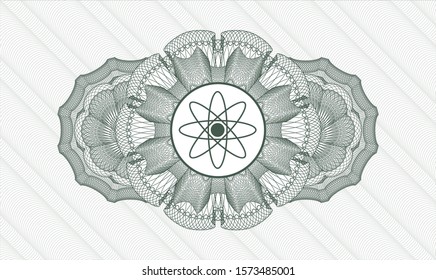 [object OGreen money style rosette with atom icon insidebject]