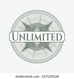[object OGreen passport rosette with text Unlimited insidebject]