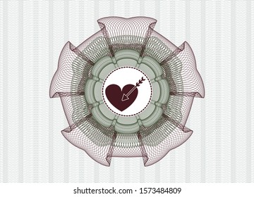 [object OGreen and Red passport money rosette with love icon insidebject]