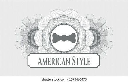 [object OGrey linear rosette with bow tie icon and American Style text insidebject]