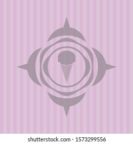 [object Oice cream icon inside retro pink emblembject]