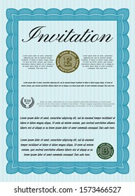 [object OLight blue Retro invitation. Modern design. Detailed. Easy to print. bject]