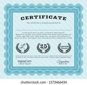 [object OLight blue Sample Diploma. Perfect design. Customizable, Easy to edit and change colors. With quality background. bject]