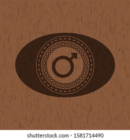 [object Omale icon inside retro style wooden emblembject]