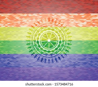 [object Oorange icon inside lgbt colors emblem bject]