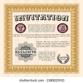 [object OOrange Invitation. Complex background. Perfect design. Customizable, Easy to edit and change colors. bject]