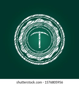 [object Opickaxe icon drawn on a blackboardbject]