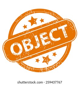 Object orange grunge rubber stamp on a white background. Vector illustration
