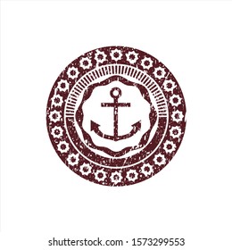 [object ORed anchor icon inside grunge style stampbject]