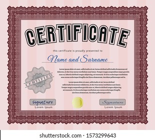 [object ORed Certificate of achievement template. With great quality guilloche pattern. Lovely design. Detailed. bject]