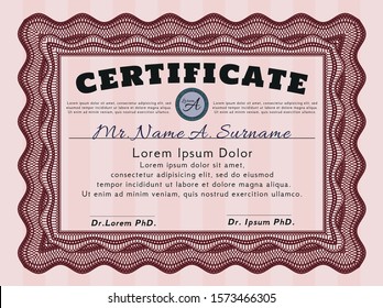 [object ORed Certificate of achievement template. With linear background. Nice design. Detailed. bject]