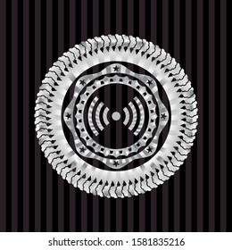 [object Osignal icon inside silvery emblembject]