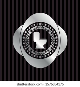 [object OWC toilet icon inside silvery shiny emblembject]