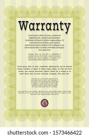 [object OYellow Warranty template. Money design. Customizable, Easy to edit and change colors. With linear background. bject]