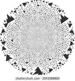  Object pattern is combined from scattered mountains design elements as festive spheric cluster. Abstract round cluster mosaic combined from mountains symbols.