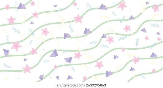 An object pattern in pastel colors, non-background.