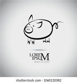 The object of the pig is a line. Vector