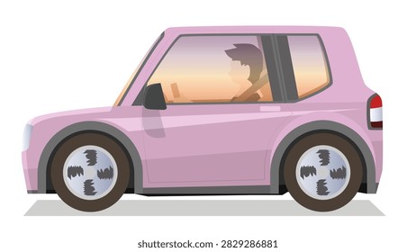 Object pink compact car