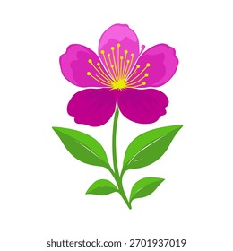 Objeto rosa flor Dibujado a mano. IA no, Ilustración vectorial.