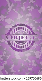 Object pink on camo texture. Vector Illustration. Detailed.