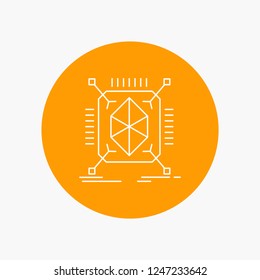 Object, prototyping, rapid, structure, 3d White Line Icon in Circle background. vector icon illustration
