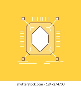 Object, prototyping, rapid, structure, 3d Flat Line Filled Icon. Beautiful Logo button over yellow background for UI and UX, website or mobile application