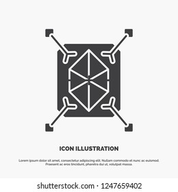 Object, prototyping, rapid, structure, 3d Icon. glyph vector gray symbol for UI and UX, website or mobile application