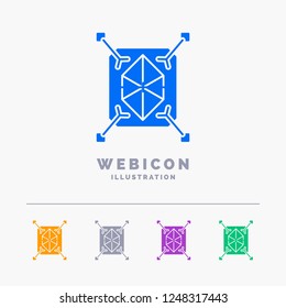 Object, prototyping, rapid, structure, 3d 5 Color Glyph Web Icon Template isolated on white. Vector illustration