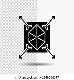 Object, prototyping, rapid, structure, 3d Glyph Icon on Transparent Background. Black Icon