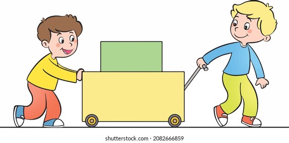 object pushing car push drag force and motion science lesson kids give acceleration friction force