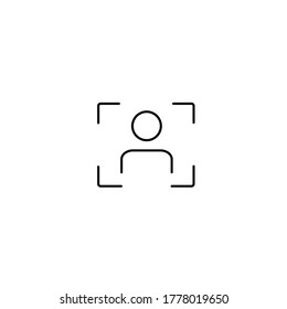 Object recognition, focusing, artificial Intelligence simple thin line icon vector illustration